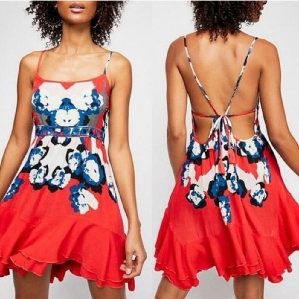 Intimately Free People Womens Sweet Lucy Slip Dress Size Small Flowy Coral Red